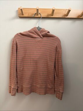 kate quinn Brown and Light Gray Striped Crewneck Sweatshirt